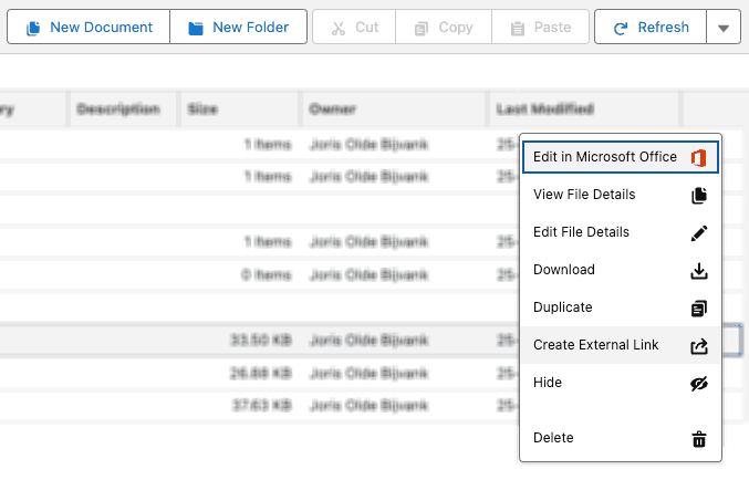 file management actions