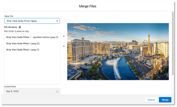 merge multiple file versions